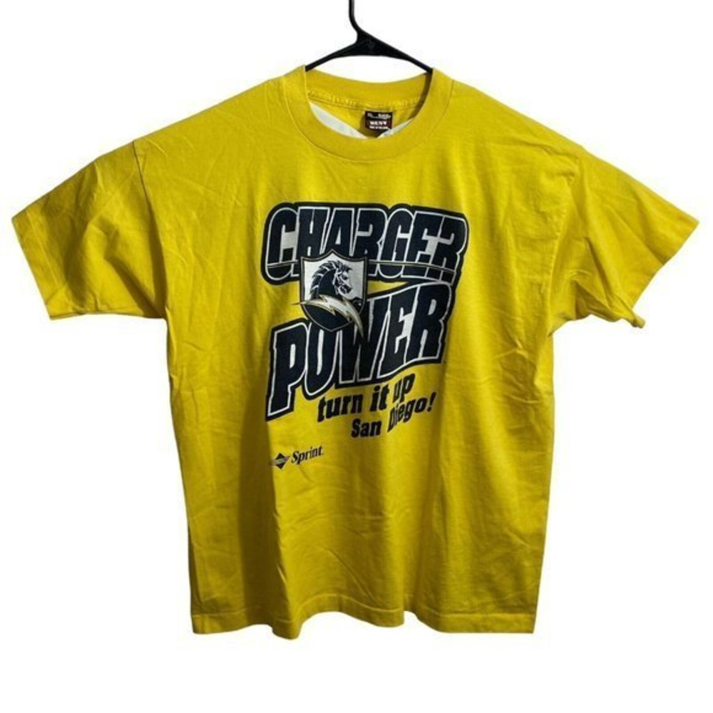 Vintage Chargers‎ Power Sprint Promo Shirt Men's Size XL Single Stitched